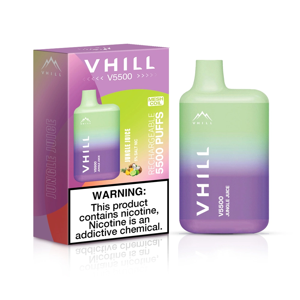 Hot Vhill V5500puffs Disposable Cigarettes Pod Device 650mAh Rechargeable 12 Flavours 15ml Prefilled Box Vape Device Vs Randmtornado Free Shipping