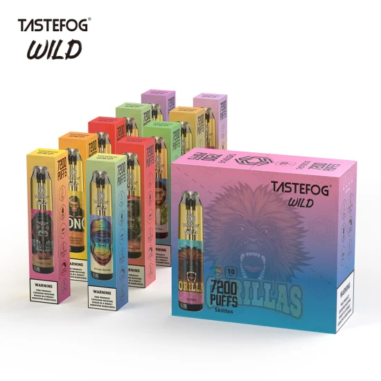 Vendita calda Tastefog Wild 7200 Puffs Serbatoio in cristallo Vape monouso con luce RGB